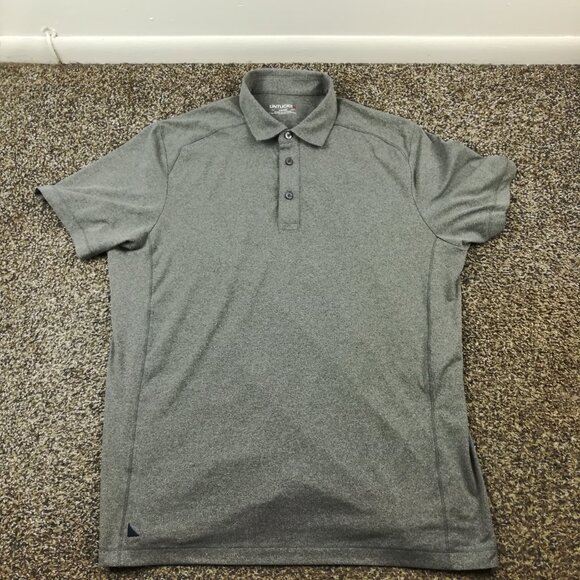 UNTUCKit Polo Shirt Performance Stretch Preppy Heather Gray Mens Large - Picture 2 of 8